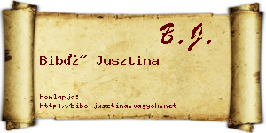 Bibó Jusztina névjegykártya