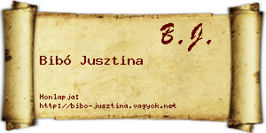 Bibó Jusztina névjegykártya